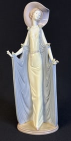 Lladro Porcelain Figurine 1428 Afternoon Tea 14 inches tall 5 inches wide. Good condition free from