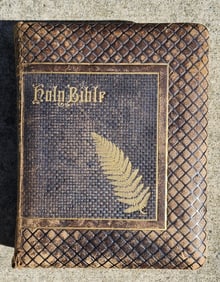 Antique Michigan-Made Family Bible An antique Holy Bible printed by Swinton and Reynolds of East