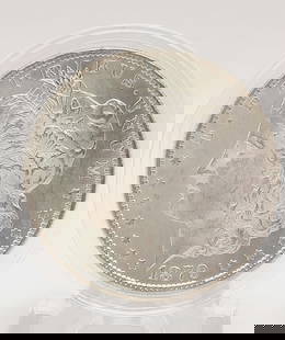 1879-S Morgan Silver Dollar Weighs 32.6 grams. Silver content is 90%.: Weighs 32.6 grams.Silver content is 90%.