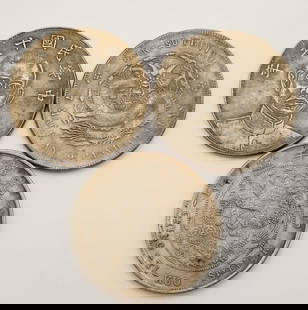 Assorted Chinese Coins One Yuan Gan-Su Province & 800: 800 SilverTai-Ching-Ti-KuoLot weighs 59.9 grams.
