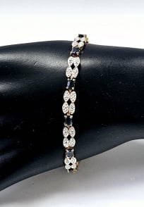 Gold Plated 925 Sapphire & Diamond Accent Bracelet Bracelet weighs 12.0: Bracelet weighs 12.0 GramsSapphires are lab created