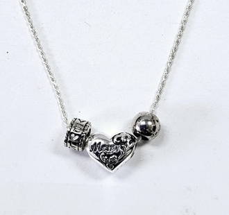 Sterling Silver Mom Charm Necklace Necklace weighs 5.8 Grams Measures 20": Necklace weighs 5.8 GramsMeasures 20"