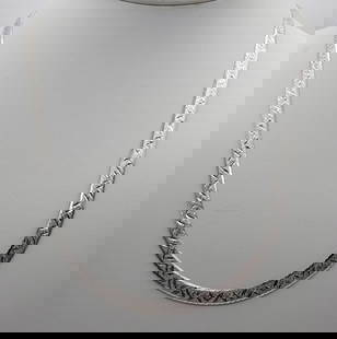 Milor 925 Sterling Herringbone Necklace Italy Necklace is 28". Weighs 25.27 grams.: Necklace is 28".Weighs 25.27 grams.