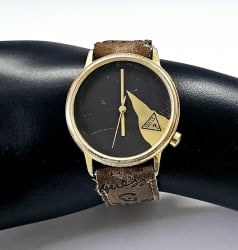 Vintage 1991 Guess? Black Dial Watch Scratches on Crystal Watch not tested