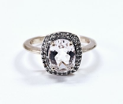 Rose Gold Over Sterling Morganite Ring Ring weighs 3.3 Grams Size 7.5 (1 of 8)