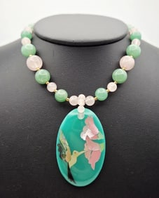 Vintage Lee Sands Hummingbird Necklace Necklace Measures 16"