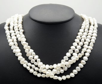 Vintage Freshwater Pearl Necklace Necklace Measures 80"
