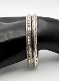 Vintage Sterling Silver Cuff Bracelets Bracelets Measure 4.5"