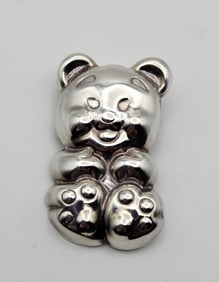 Vintage Sterling Silver Taxco Bear Brooch Brooch Weighs 17.3 Grams