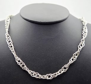 Sterling Silver Twisted Chain Necklace Necklace Measures 18" Necklace Weighs 20 Grams