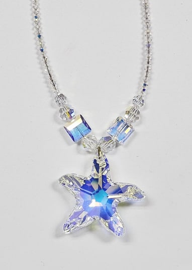 Swarovski Xillion Crystal Starfish Necklace Necklace Measures 18": Necklace Measures 18"