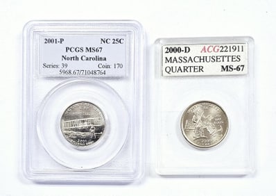 2001-P N Carolina & 2000-D Massachusetts Quarters 2000-D Massachusetts Quarter