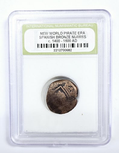New World Pirate Era Spanish Bronze Nummis Circa 1400-1600 AD: Circa 1400-1600 AD