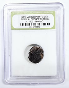 New World Pirate Era Spanish Bronze Nummis Circa 1400-1600 AD