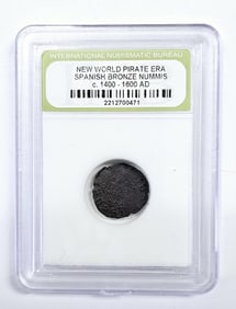 New World Pirate Era Spanish Bronze Nummis Circa 1400-1600 AD