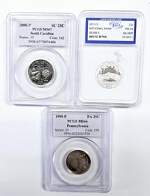 2000-P South Carolina 1999-P Penn 2013 S Quarters 1999-P PCGS MS66 PA 25C Pennsylvania