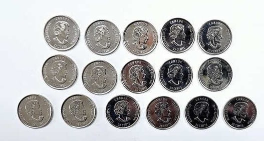 15 Canada 25 Cent Coins Stanley Cup Anniversary See images regarding condition.