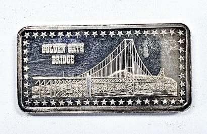 Golden Gate Bridge Hamilton Mint 1 OZ .999 Silver Golden Gate Bridge Hamilton Mint 1 OZ .999 Silver