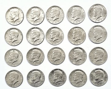 Twenty 1972 Kennedy US Half Dollar Coins Twenty 1972 Kennedy US Half Dollar Coins: Twenty 1972 Kennedy US Half Dollar Coins