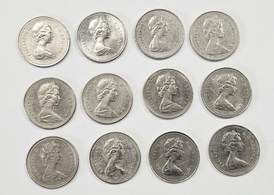 Canadian 50 Cent Coins Assorted Dates 1968 One 1976 Three 1980 Five 1981 Two 1985 One