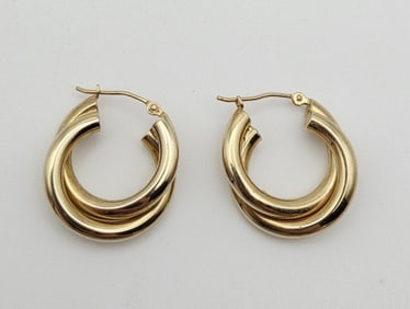 14K Gold Hoop Earrings Earrings Weigh 2.8 Grams