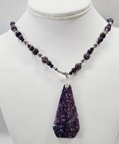 Variscite Jasper & Swarovski Crystal Necklace Necklace Measures