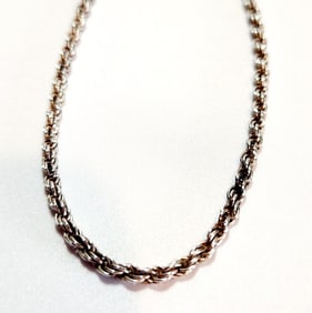 925 Sterling Rope Chain Italy Necklace is 24". Lot weighs 12.5 grams.