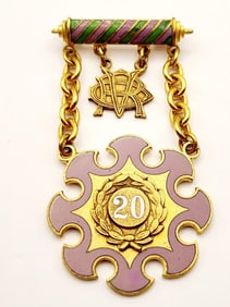 Vintage Michigan 3177 Daughters of Rebekah 20 Year Medal Badge Pin Weighs 4.7 grams.