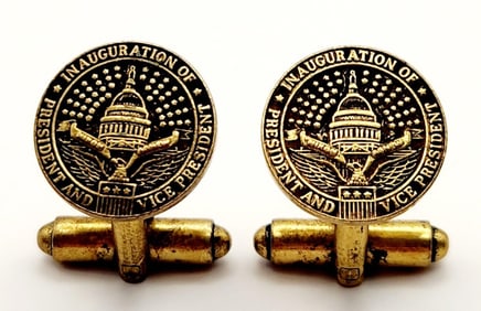 1-20-1969 Nixon & Agnew President & Vice President Inauguration Gold Tone Cufflinks