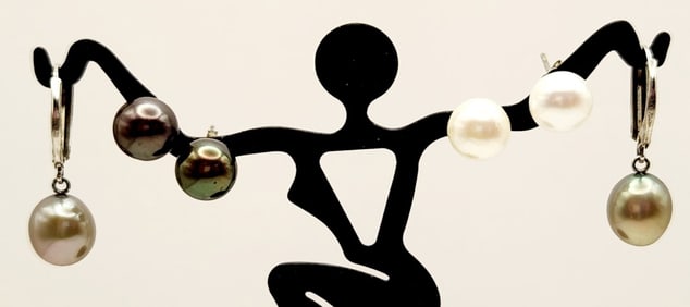 Honora Drop Pearl Earrings & Pearl Stud Earrings Honora & dark pearl earrings are marked