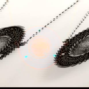 Victorian Sterling Mourning Hair Locket Pendant Necklace: Necklace Necklace is 24". Weighs 1.6 ounces. Unmarked, acid tested sterling. Did not try to open, didn't want to damage it.