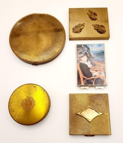 Assorted Vintage Compacts & Portrait Pill Compact Including