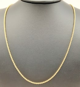 22K Gold Filled Yellow Gold Necklace Chain Necklace is 24" Marked 22KGL Weighs 6.7 grams.
