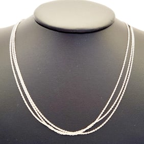925 Sterling Chain Four Strand Necklace Necklace is 17" Weighs 4 grams.