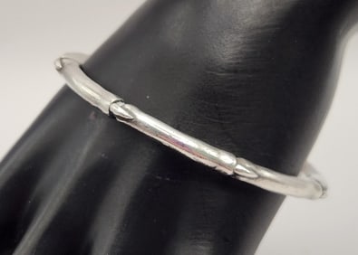 Antonio Pineda 970 Sterling Bamboo Bangle Bracelet Mexico Weighs 25 grams.