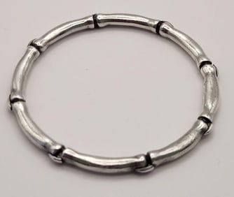 Antonio Pineda 970 Sterling Bamboo Bangle Bracelet Mexico #2 Weighs 25.5 grams