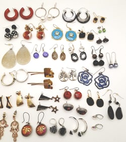 Assorted Vintage Costume Pierced Earrings Sets Lot weighs 7.30 oz