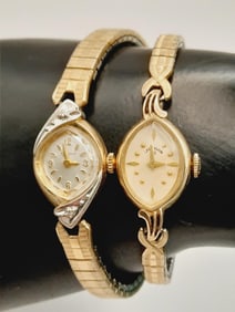 Bulova 10K Rolled Gold & Lady Elgin 10K Gold Filled Ladies Watches