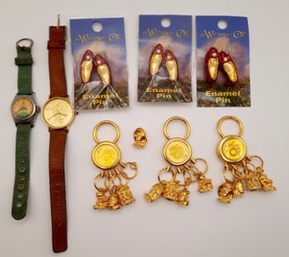 Vintage Cinderella Mickey Mouse Watches Wizard Of Oz Key Rings & Ruby Slipper