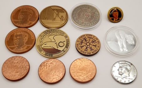 Assorted Novelty Coins Copper Worry Coins Vietnam Wal,l Kentucky Senator Rand Paul, VegvĂsir