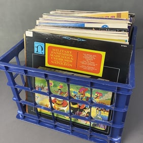 Vinyl Mystery Lot, Folk, Jazz, Military Music Lot of 60 vintage vinyl albums including Hawaiian
