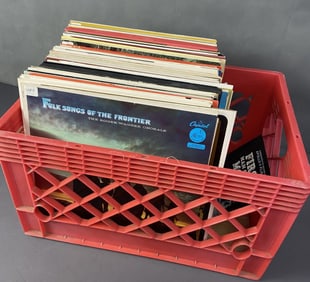Vinyl Mystery Lot Folk & World Music, Man on Moon 60 vinyl albums and one 45 single, including music