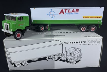 First Gear 1:34 Diecast ‘53 Kenworth Truck Trailer With original box measuring 14 x 5 x 8 inches.