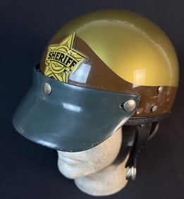 Vintage Police Style Half Shell Motorcycle Helmet American Safety Equipment. Corp. Measures