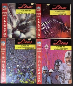 Detroit Lions Game Programs 1962 Signs of age/wear including small rips, tears cover separation.