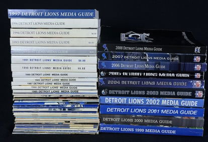 Detroit Lions Facts Book & Media Guide Collection 1960s-2000s. See photos for items included and