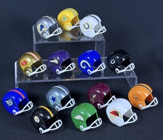 Vintage Mini Football Helmet Collection Please see photos for included items and condition details.