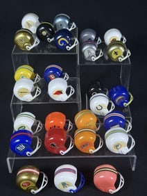 Vintage Mini Football Helmet Collection Please see photos for included items and condition details.