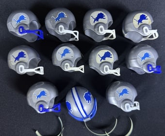 Vintage Detroit Lions Mini Football Helmets Collection Please see photos for included items and
