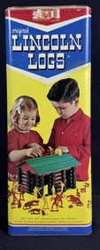 Vintage Original Lincoln Logs Set No. 4CF With box, missing lid. No design sheet. Not fully